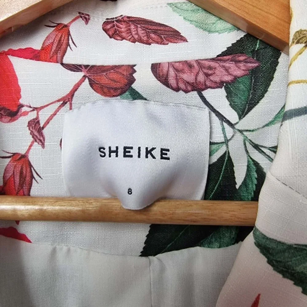 SHEIKE Tropicana White Floral Print Office Blazer Jacket - Picture 7 of 9
